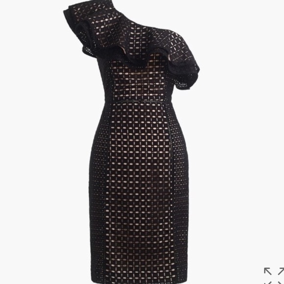 J. Crew Dresses & Skirts - J.Crew Black Eyelet asymmetrical cocktail dress